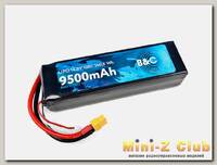 Аккумулятор B&C LiPo 9500 mAh 14.8V (4s) 100C, XT60, Soft case