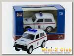 Машина 'АВТОПАНОРАМА' инерц. ВАЗ 2121 1/50, в/к 12*7*5,5 см, белая
