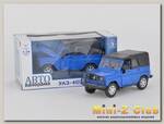Машина 'АВТОПАНОРАМА' УАЗ-469 1/24 в/к 22*12*11 см, синяя