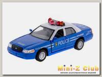 Машина Kinsmart 'Ford Crown Victoria' (police) инерция (1/12шт) 1:42 б/к
