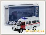 Машина 'АВТОПАНОРАМА' инерц. 'ГАЗель' (скорая) 1/50, в/к 14,5*8*5,5 см