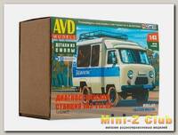 Сборная модель AVD Диагностическая станция УАЗ-Т12.02, 1/43
