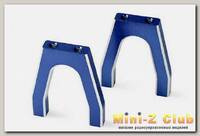 Traxxas Servo mounts, throttle/ brake (machined aluminum) (blue) (f&r)/ machine screws (8)