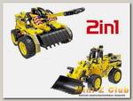 Конструктор Qihui Mechanical Master 2 в 1 Бульдозер и Танк (261 деталь)