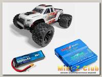 Радиоуправляемый монстр MJX Hyper Go Brushless 4WD 2.4G LED 1:10 (цвет белый) c зарядным устройством и АКБ Li-Po 4S 5000mAh MJX-10208-V1-WHITE-COMBO