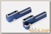 Traxxas Servo mounts, steering/ shift (machined aluminum) (blue) (f&r)/ machine screws (8)