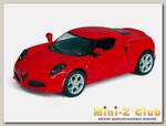 Машина Kinsmart 'ALFA ROMEO 4C' инерция (1/12шт) 1:32 б/к