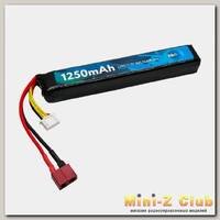 Аккумулятор LiPo B&C 1250 MAH 11.1V (3s) 30C, T-plug, Soft case (для страйкбола)